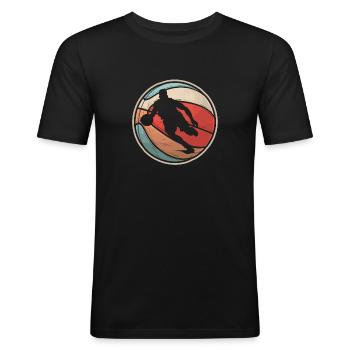Basketball Basketballer - Männer Slim Fit T-Shirt - Schwarz - Vorne - Nik (191cm)