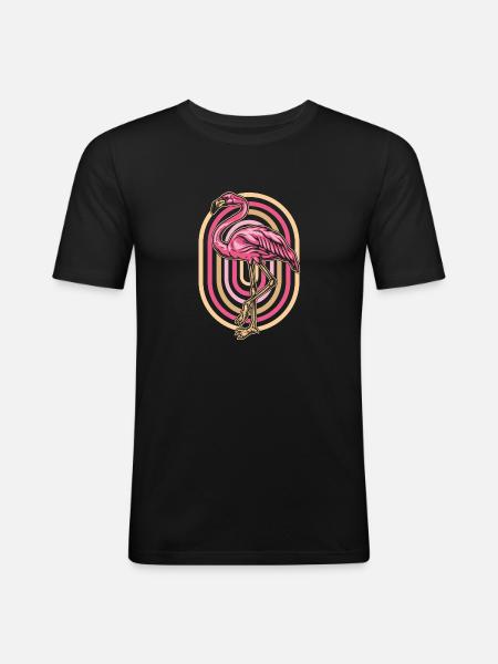 Flamingo - Men's Slim Fit T-Shirt - black