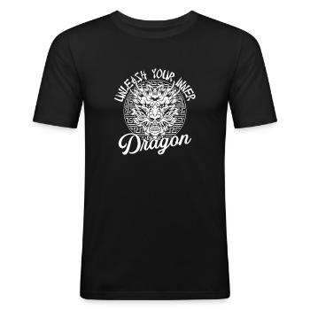 Jahr Des Drachen 2024 - Männer Slim Fit T-Shirt - Schwarz - Vorne - Nik (191cm)