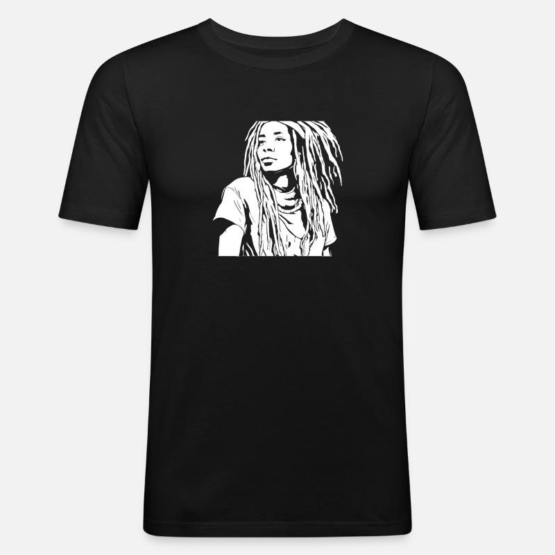 Rasta Haare Dreadlocks Dreads - Männer Slim Fit T-Shirt - Schwarz