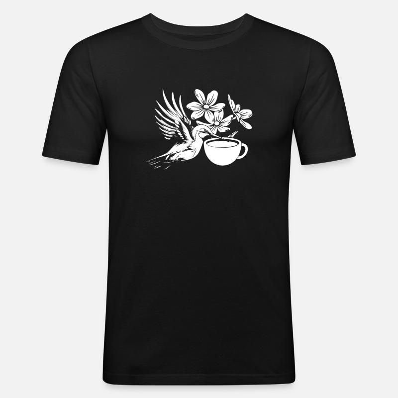 Kolibri - Männer Slim Fit T-Shirt - Schwarz