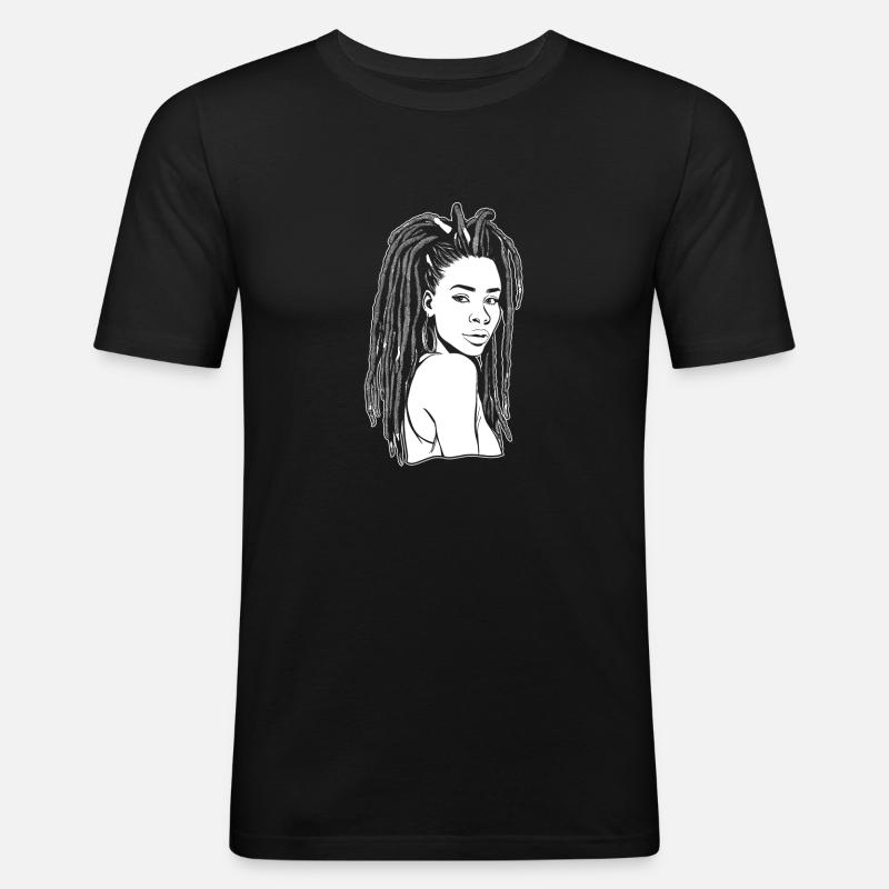 Rasta Haare Dreadlocks Dreads - Männer Slim Fit T-Shirt - Schwarz