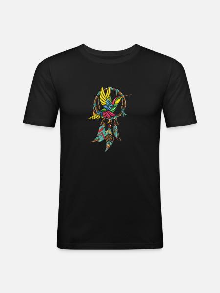 Kolibri Dreamcatcher Hummingbird - Men's Slim Fit T-Shirt - black