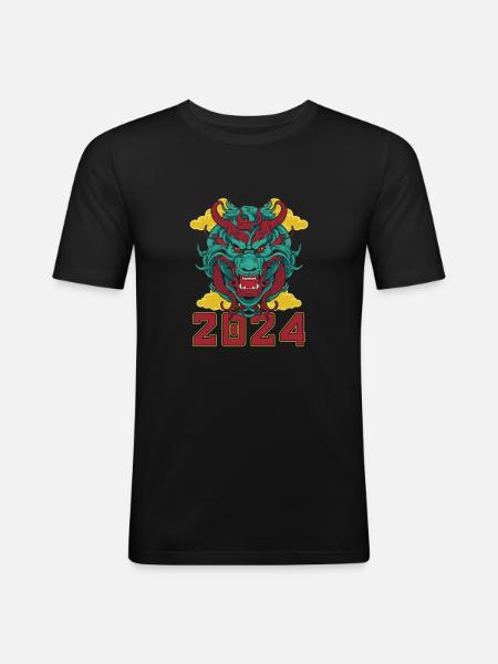 Year of the Dragon 2024 - Men's Slim Fit T-Shirt - black