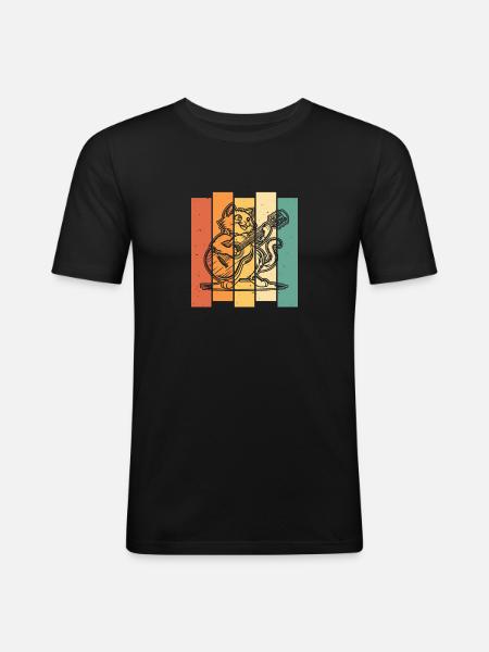 Acoustic Guitar - Men's Slim Fit T-Shirt - black