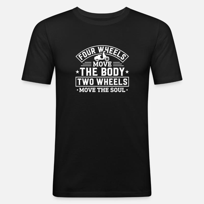 Motorroller - Männer Slim Fit T-Shirt - Schwarz