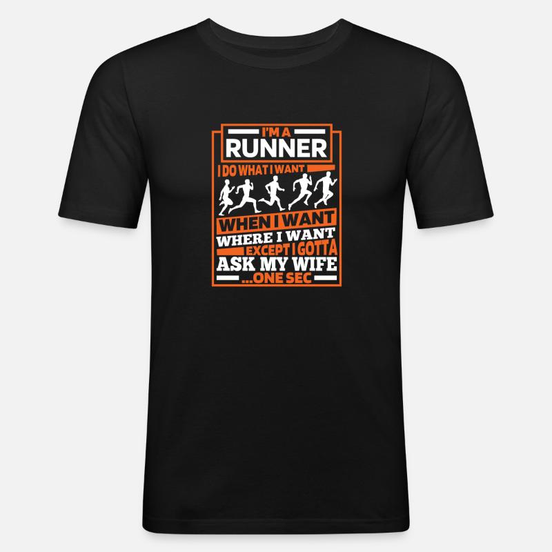 Läufer Jogger Runner Laufen - Männer Slim Fit T-Shirt - Schwarz