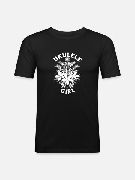 Ukulélé Ukulélé Fille - T-shirt près du corps Homme - noir