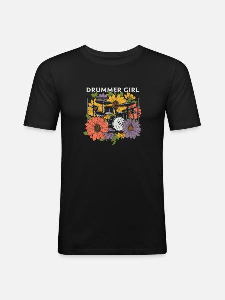 Batterie Batteur Batteur Batteur Fille - T-shirt près du corps Homme - noir
