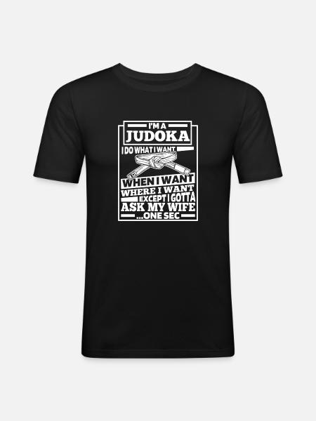 Judoka Funny - Men's Slim Fit T-Shirt - black