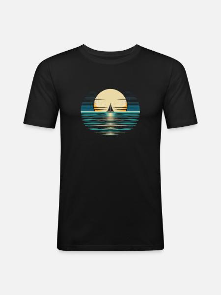 Sailing, Sailing, Sailboat - Men's Slim Fit T-Shirt - black