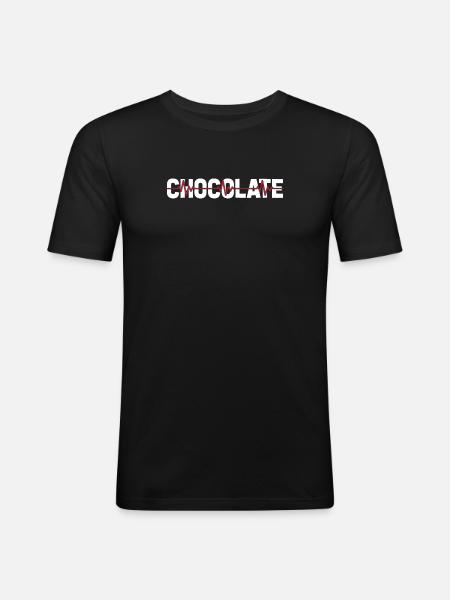 Chocolate Chocolate Ekg Heartbeat - Men's Slim Fit T-Shirt - black