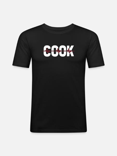 Cuire Cuisson ECG Rythme cardiaque - T-shirt près du corps Homme - noir