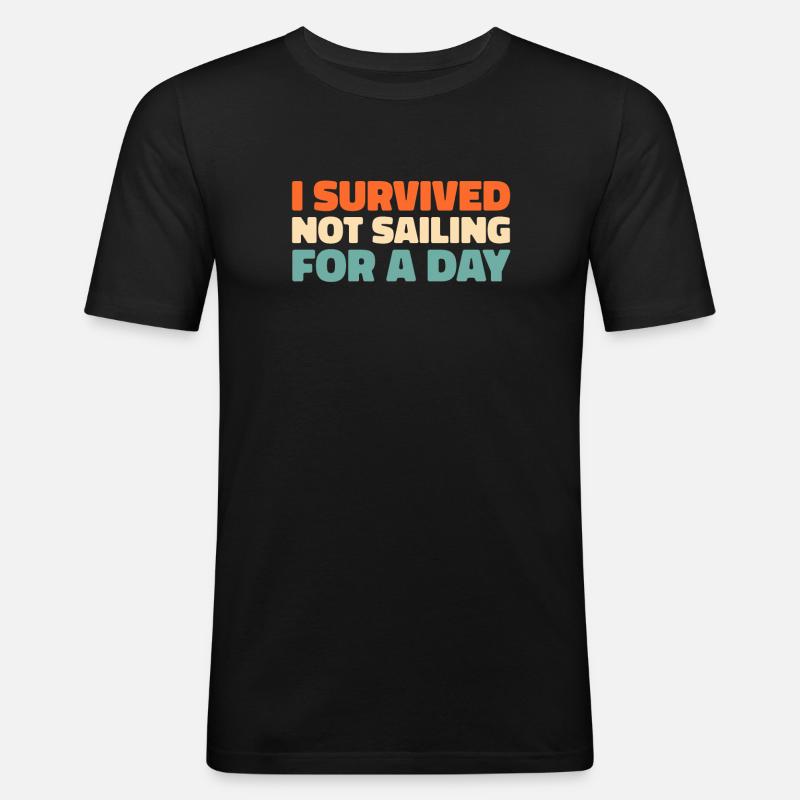 Sailing, Sailing, Sailboat - Men's Slim Fit T-Shirt - black