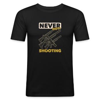 Airsoft - Men's Slim Fit T-Shirt - black - Front - Nik (191cm)