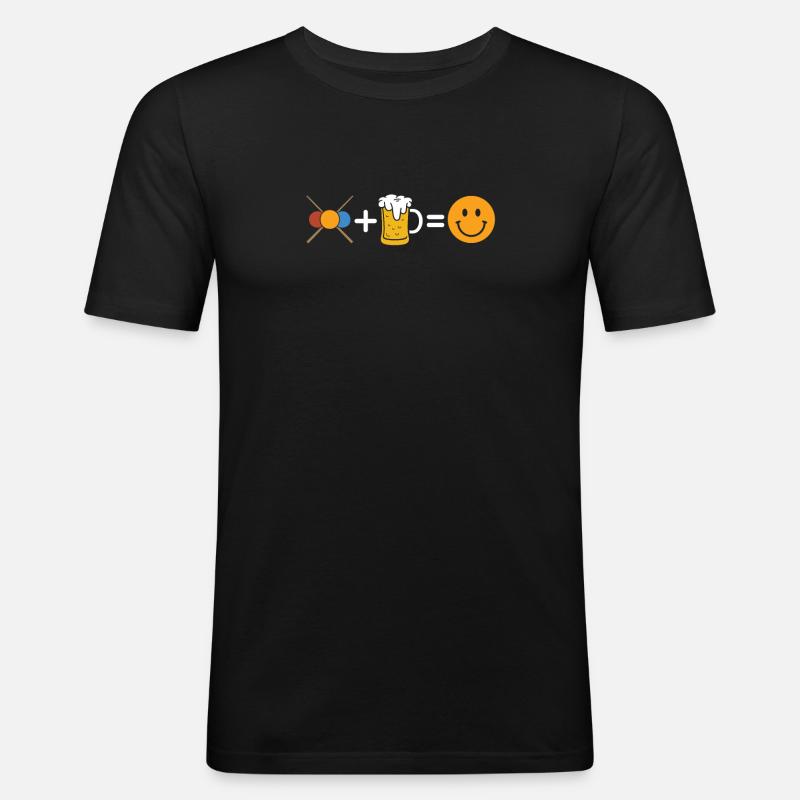 Billard Bier - Männer Slim Fit T-Shirt - Schwarz