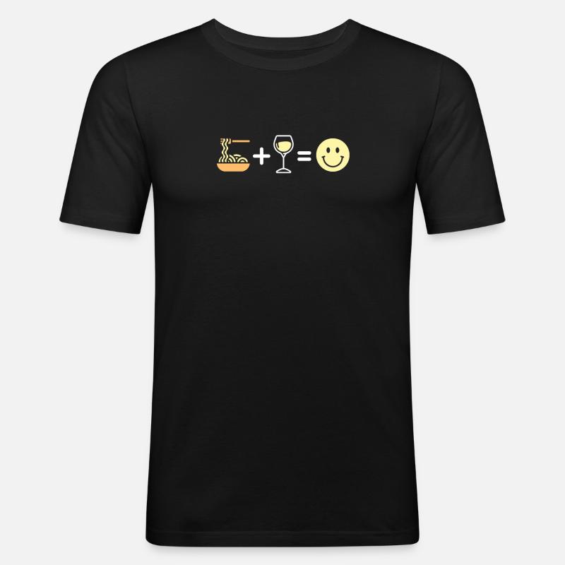 Pasta - Männer Slim Fit T-Shirt - Schwarz