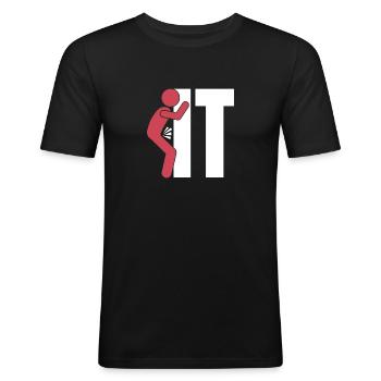 Schwarzer Humor Funny F It - Männer Slim Fit T-Shirt - Schwarz - Vorne - Nik (191cm)