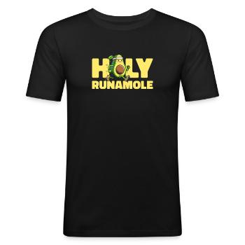 Ultramarathon Avocat Sacré Runamole - T-shirt près du corps Homme - noir - Devant - Nik (191cm)