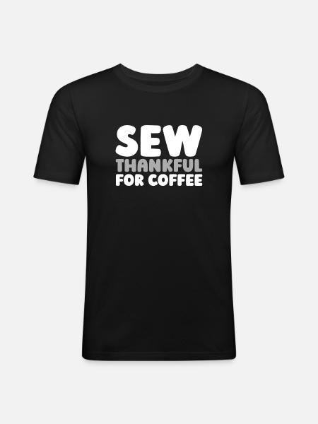 Sewing Sewing Machine Coffee - Men's Slim Fit T-Shirt - black