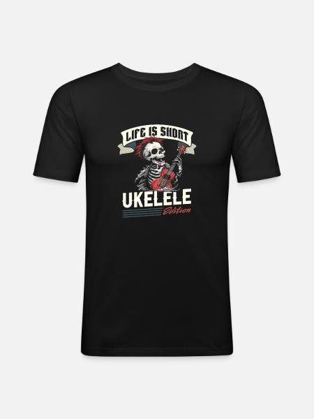 Ukulele - Men's Slim Fit T-Shirt - black