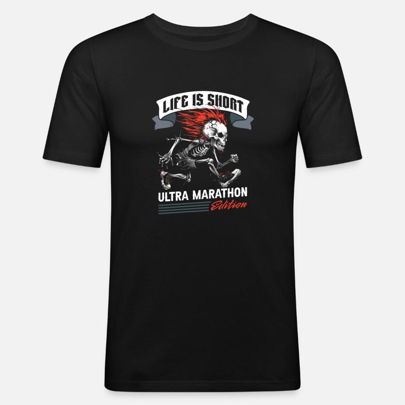 Ultramarathon - Männer Slim Fit T-Shirt - Schwarz