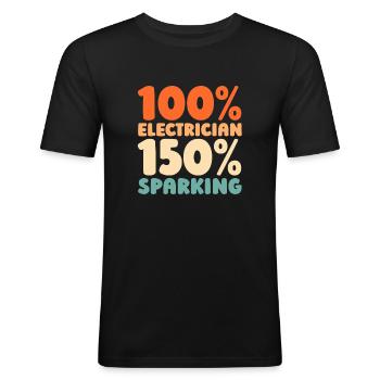 Electrician, Electronics Technician - Men's Slim Fit T-Shirt - black - Front - Nik (191cm)