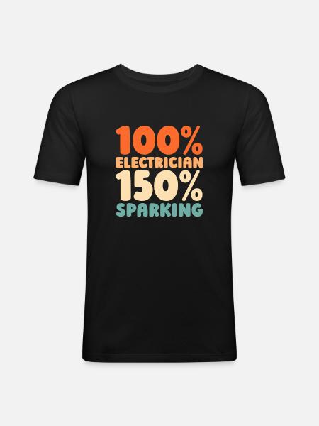 Electrician, Electronics Technician - Men's Slim Fit T-Shirt - black