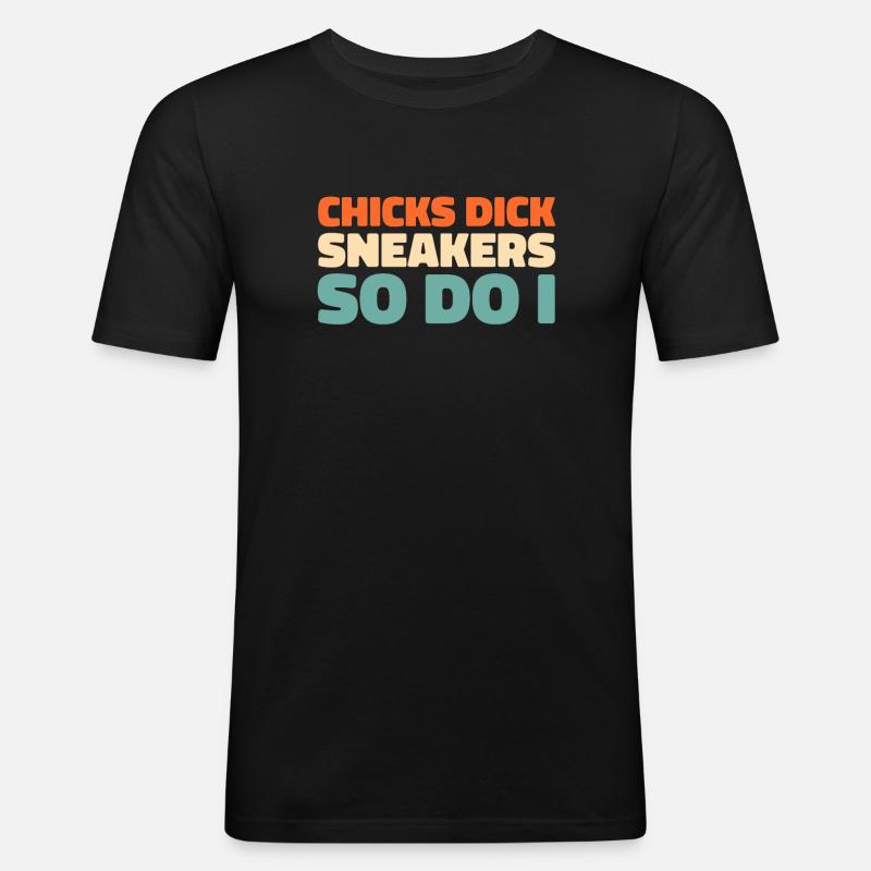 Sneakers - Männer Slim Fit T-Shirt - Schwarz