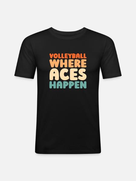 Volleyball Volleyballer - Men's Slim Fit T-Shirt - black