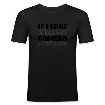 Fotograf Fotografie Kamera - Männer Slim Fit T-Shirt - Schwarz - Vorne - Nik (191cm)