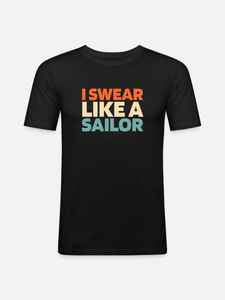 Sailing Sailor Sailboat - Men's Slim Fit T-Shirt - black