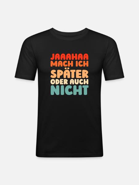 Schwarzer Humor - Männer Slim Fit T-Shirt - Schwarz