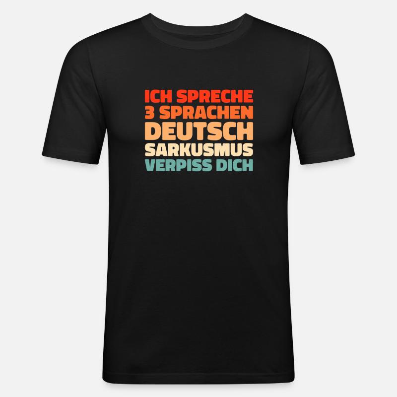 Schwarzer Humor - Männer Slim Fit T-Shirt - Schwarz