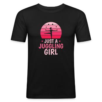 Juggling Juggler Just A Juggling Girl - Men's Slim Fit T-Shirt - black - Front - Nik (191cm)