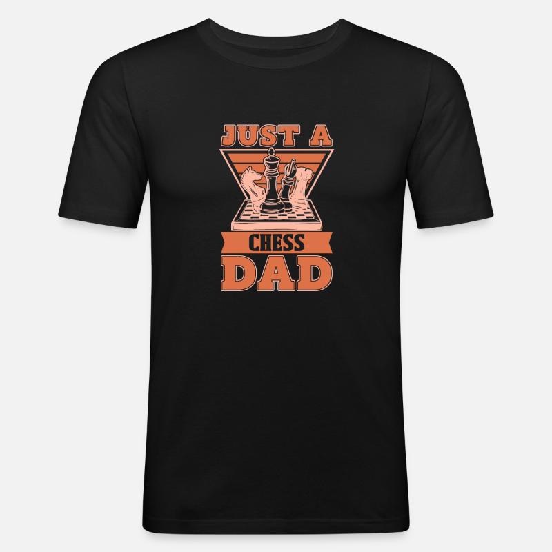 Schach Just A Chess Dad - Männer Slim Fit T-Shirt - Schwarz