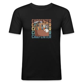 Charpentier, Charpentier, Charpentier - T-shirt près du corps Homme - noir - Devant - Nik (191cm)