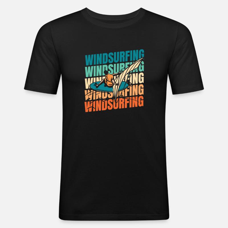 Windsurfen Windsurfer - Männer Slim Fit T-Shirt - Schwarz