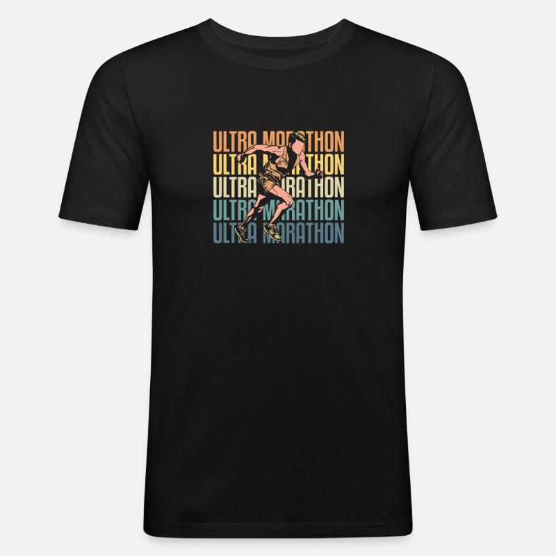 Ultramarathon - Männer Slim Fit T-Shirt - Schwarz
