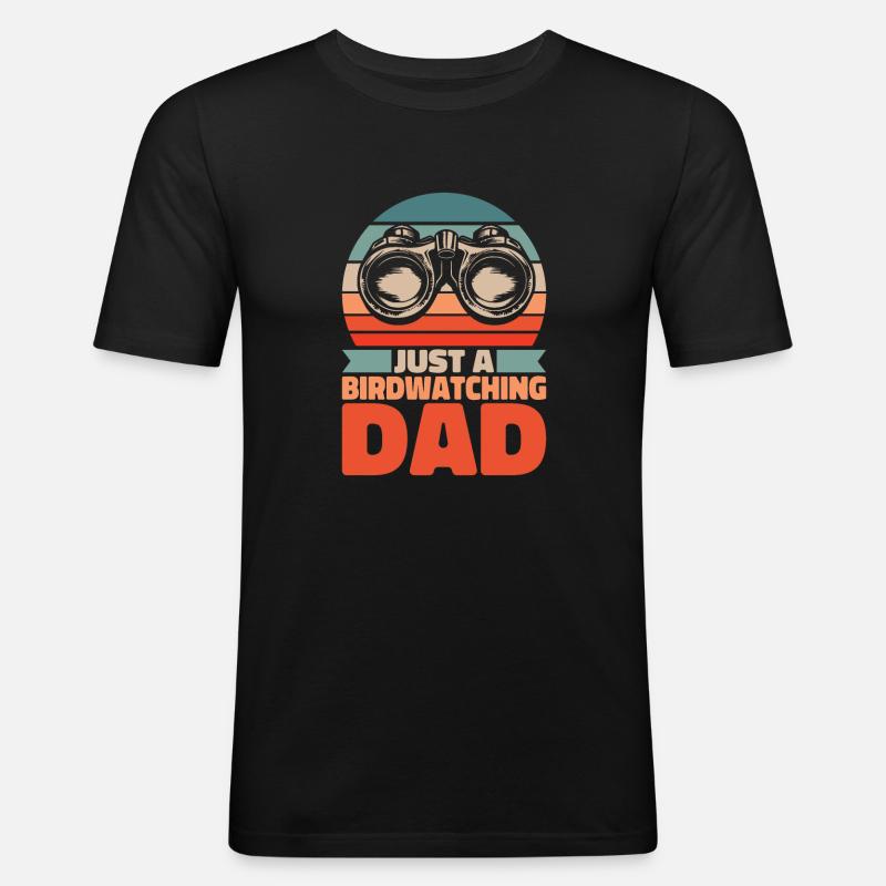 Vogelbeobachter Just A Birdwatching Dad - Männer Slim Fit T-Shirt - Schwarz