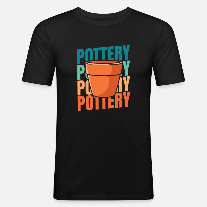 Töpfern - Männer Slim Fit T-Shirt - Schwarz