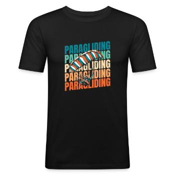 Paragleiter Paragleiten - Männer Slim Fit T-Shirt - Schwarz - Vorne - Nik (191cm)