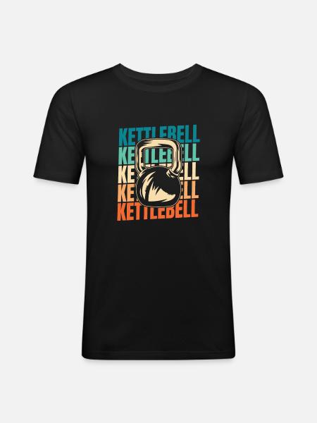 Kettlebell - T-shirt près du corps Homme - noir