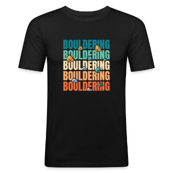 Bloc de bloc - T-shirt près du corps Homme - noir - Devant - Nik (191cm)