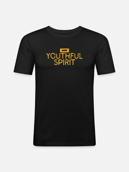 jugendlicher Geist - Männer Slim Fit T-Shirt - Schwarz