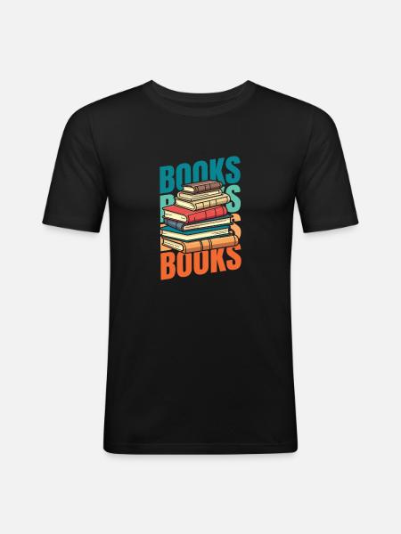 Book Bookworm Bookworm - Men's Slim Fit T-Shirt - black