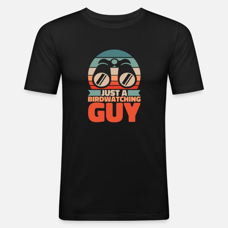 Vogelbeobachter Just A Birdwatching Guy - Männer Slim Fit T-Shirt - Schwarz
