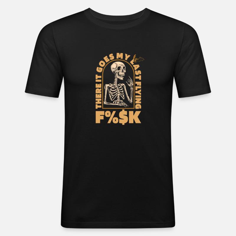 Schwarzer Humor Skelett - Männer Slim Fit T-Shirt - Schwarz