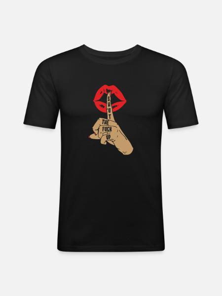 Sort humor sjove sjove læber være stille - Herre Slim Fit T-Shirt - sort