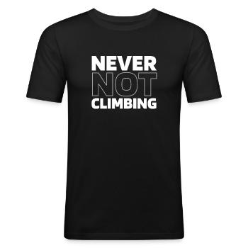 Klettern Kletterer - Männer Slim Fit T-Shirt - Schwarz - Vorne - Nik (191cm)